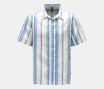 Herren - Kurzarmhemd Kent-Kragen blau/navy/offwhite gestreift