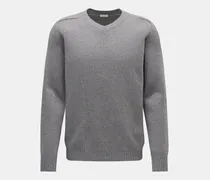 Herren - Cashmere V-Neck Pullover grau