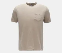 Herren - Leinen Rundhals-T-Shirt beige