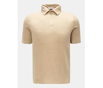 Leinen Jersey-Poloshirt 'Jerlin' beige meliert
