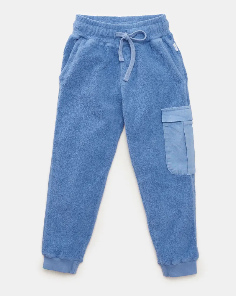 04651/ Herren - Kinder Fleece-Cargo-Sweathose 'Oyster Kids' rauchblau Rauchblau