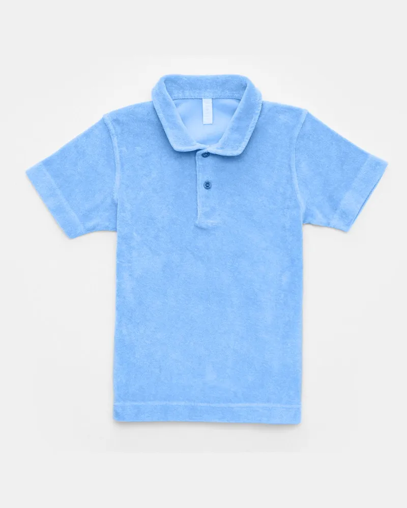 04651/ Herren - Kinder Frottee-Poloshirt 'Kids Oyster Polo' hellblau Hellblau