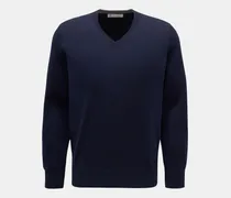 Herren - Cashmere V-Neck Pullover navy