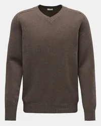 von BRAUN Kaschmirpullover mit V-Ausschnitt graubraun Graubraun