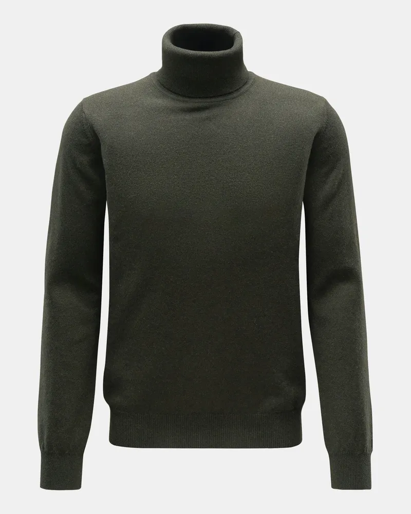 von BRAUN Herren - Cashmere Rollkragenpullover dark olive Dark