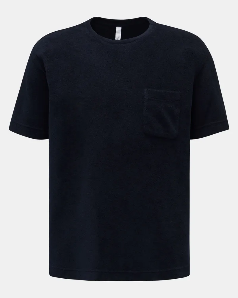 04651/ Herren - Frottee Rundhals-T-Shirt 'Terry Tee' navy Navy