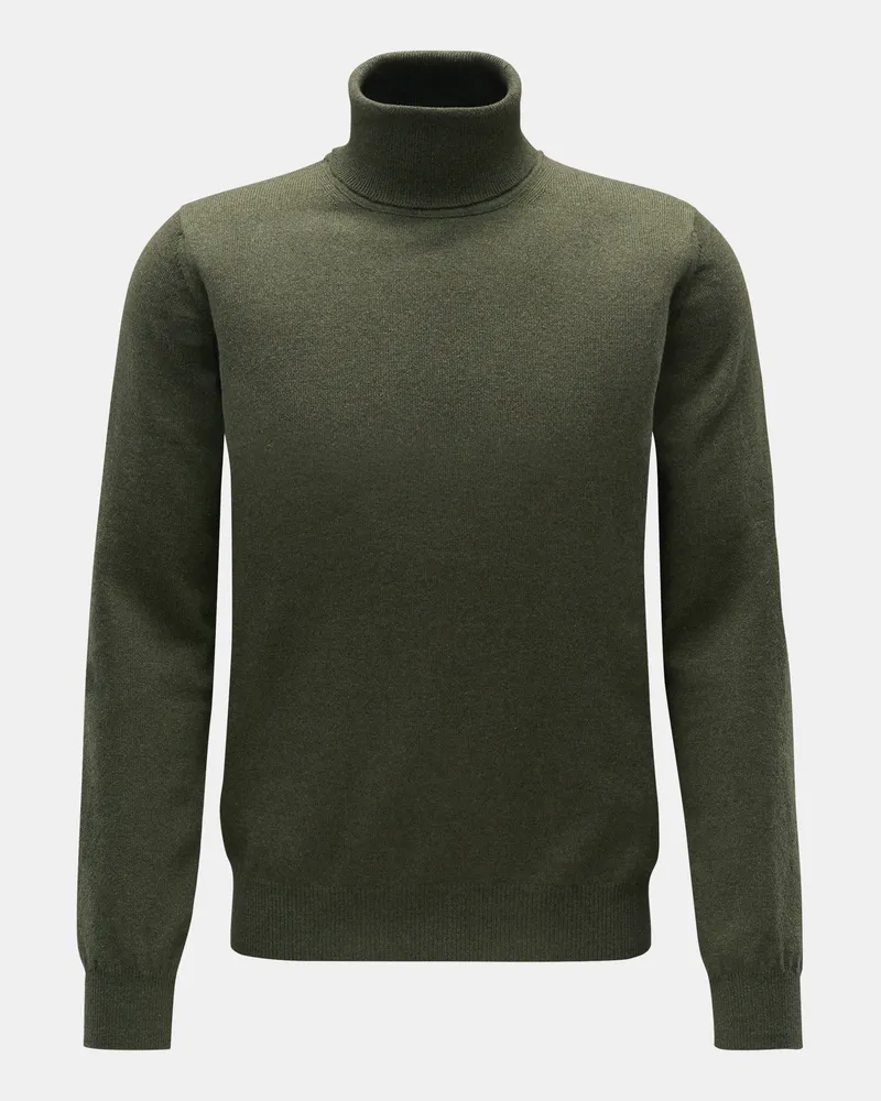 von BRAUN Herren - Cashmere Rollkragenpullover oliv Oliv