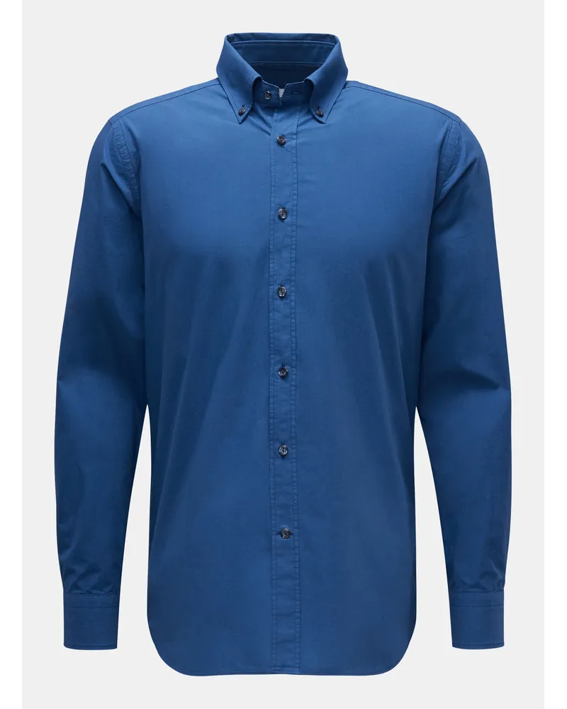 BRAUN Hamburg Casual Hemd Button-Down-Kragen graublau Graublau