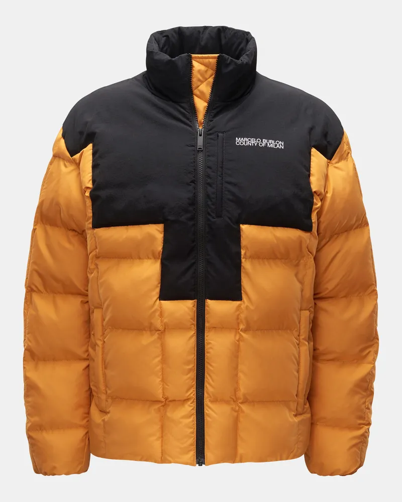 Marcelo Burlon | County of Milan Herren - Steppjacke 'Cross Block Puffer' orange/schwarz Orange