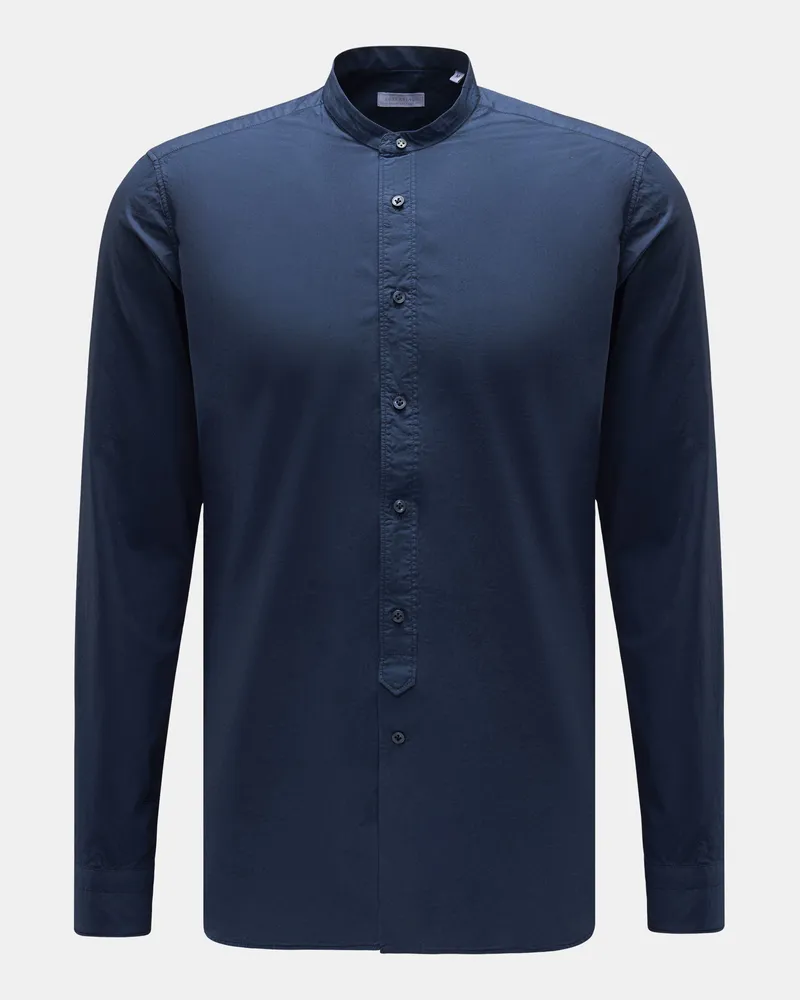 BRAUN Hamburg Herren - Casual Hemd Gandad-Kragen navy Navy