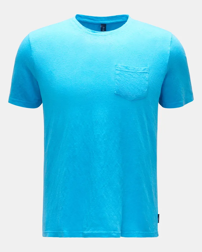 04651/ Herren - Leinen Rundhals-T-Shirt türkis Türkis