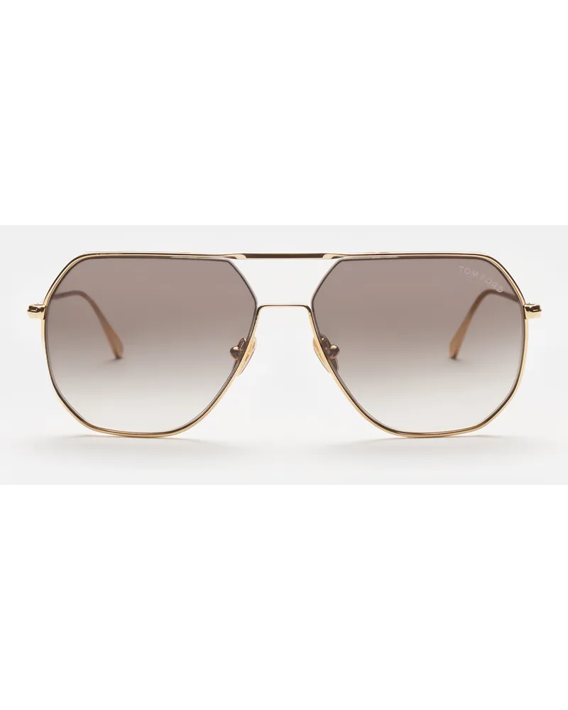 Tom Ford Sonnenbrille 'Gilles' gold/dunkelbraun Gold