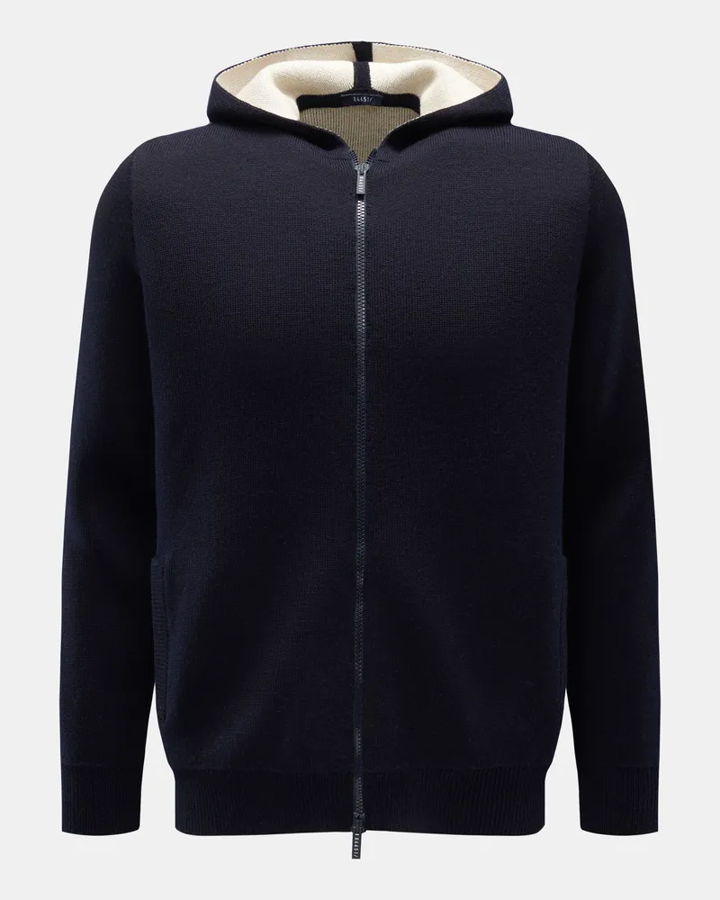 04651/ Herren - Strickjacke 'Outdoor Hooded Cardigan' navy/creme Creme