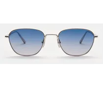 Sonnenbrille 'Polygon' silber/rauchblau/grau