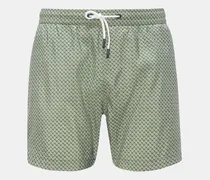 Herren - Badeshorts 'Tile Swim' oliv/weiß gemustert