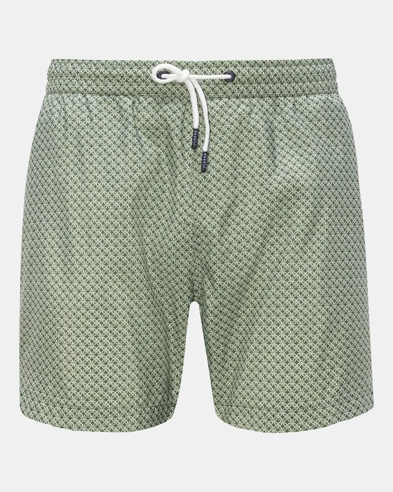 04651/ Herren - Badeshorts 'Tile Swim' oliv/weiß gemustert Oliv