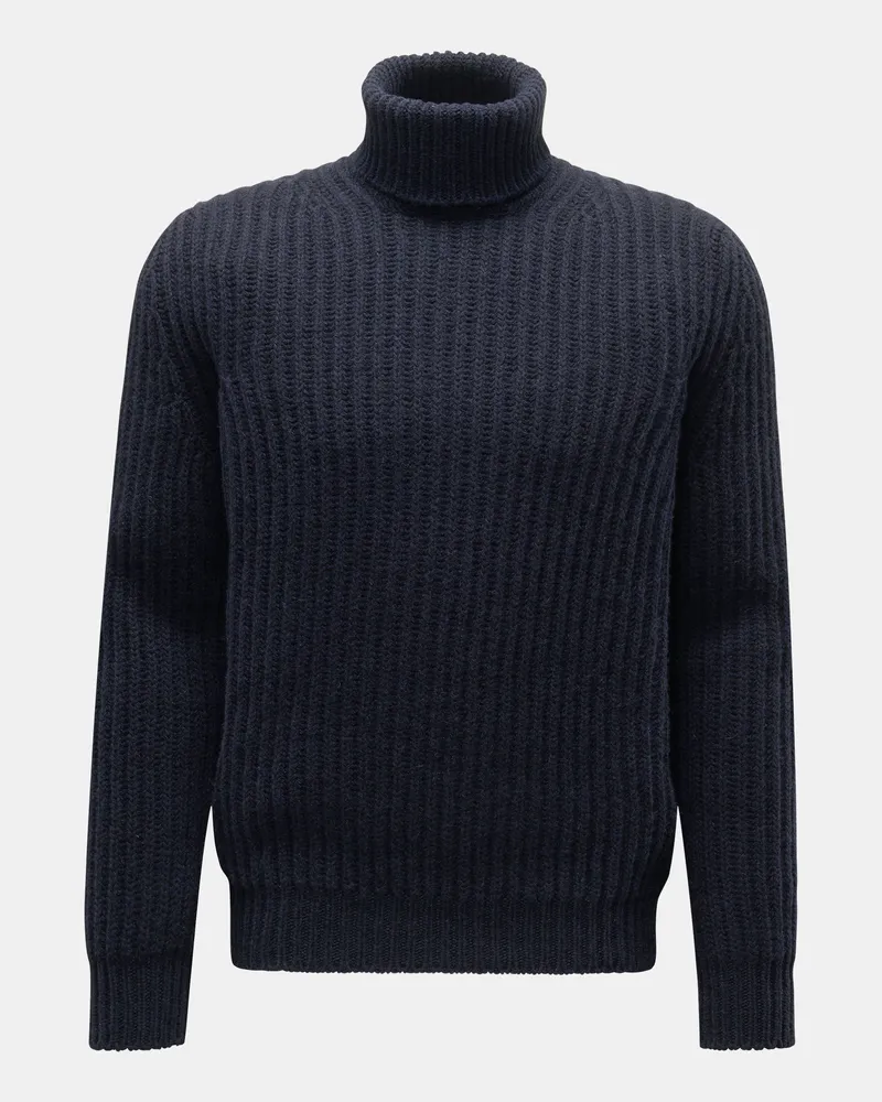 von BRAUN Herren - Cashmere Rollkragenpullover navy Navy