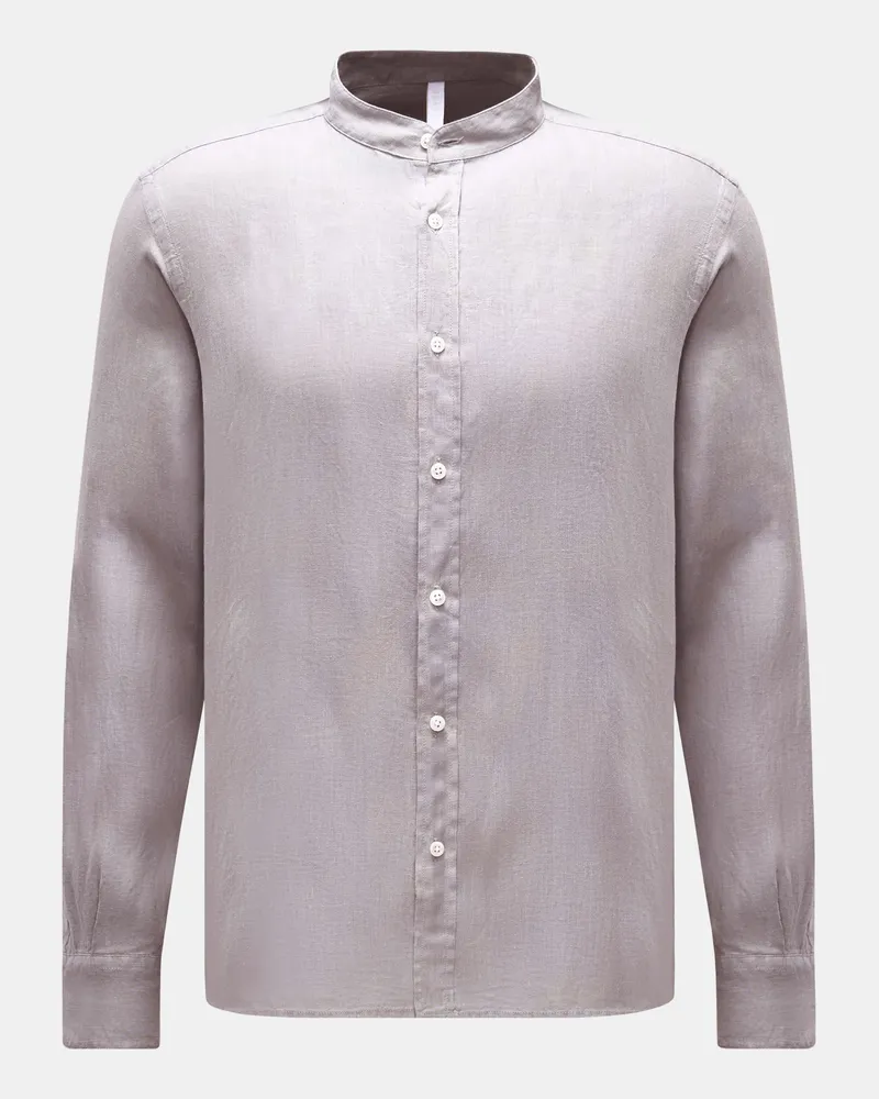 04651/ Herren - Leinenhemd 'Linen Guru' Grandad-Kragen grau Grau