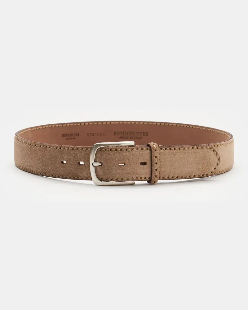 Fausto Colato Herren - Gürtel Antilopenleder beige Beige