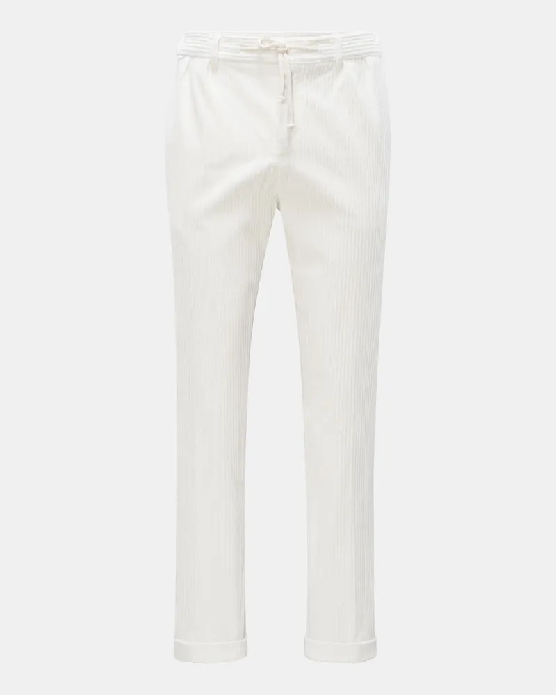 04651/ Herren - Cord-Joggpants 'Oyster' weiß Weiß