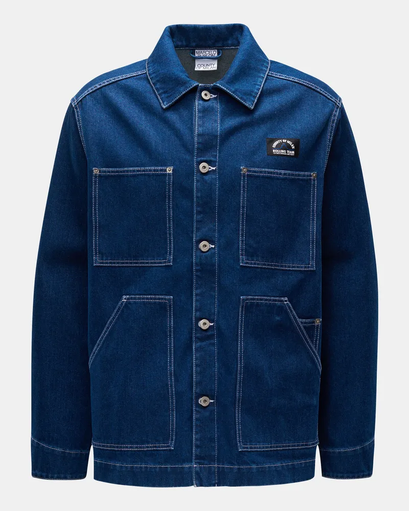 Marcelo Burlon | County of Milan Herren - Jeansjacke 'Stone 20 DNM Workwear JKT' dunkelblau Dunkelblau
