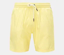 Herren - Badeshorts 'Tile Swim' gelb/weiß gemustert