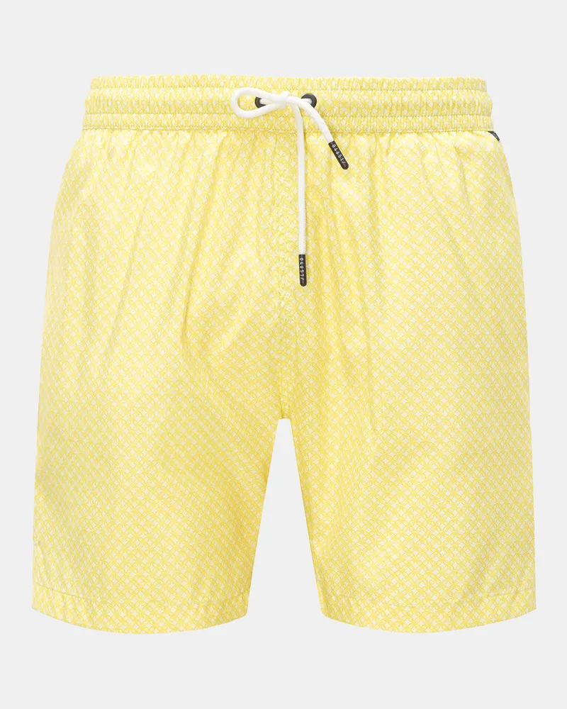 04651/ Herren - Badeshorts 'Tile Swim' gelb/weiß gemustert Gelb