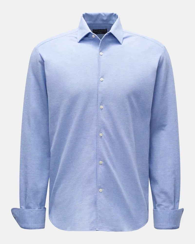 Eddy Monetti Herren - Oxfordhemd schmaler Kragen graublau Graublau