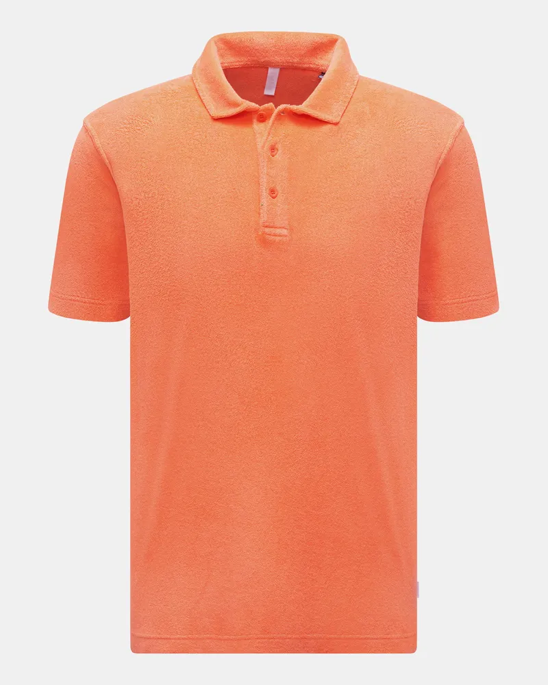 04651/ Herren - Frottee-Poloshirt 'Oyster' orange Orange
