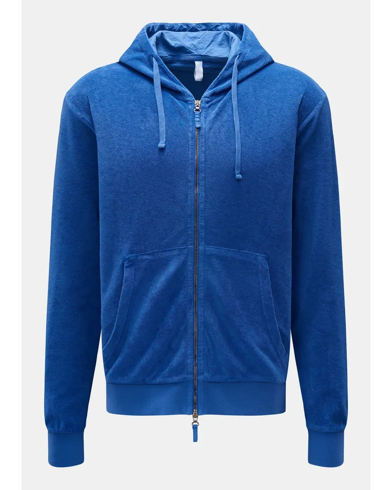 04651/ Frottee-Sweatjacke 'Terry Zip' blau Blau