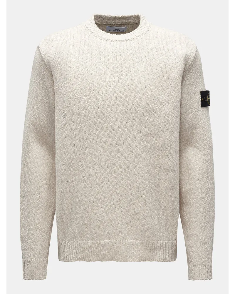 Stone Island Rundhalspullover 'Uneven Cotton' creme Creme