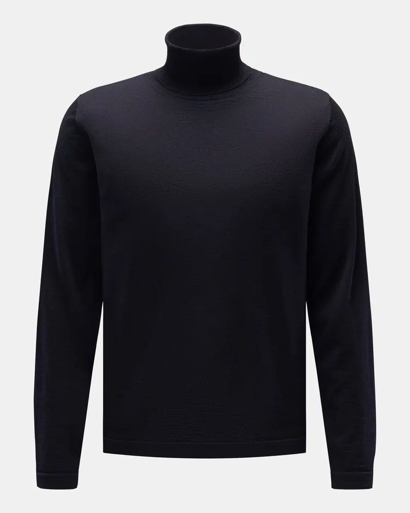 04651/ Herren - Merino Feinstrick-Rollkragenpullover 'Oyster' navy Navy