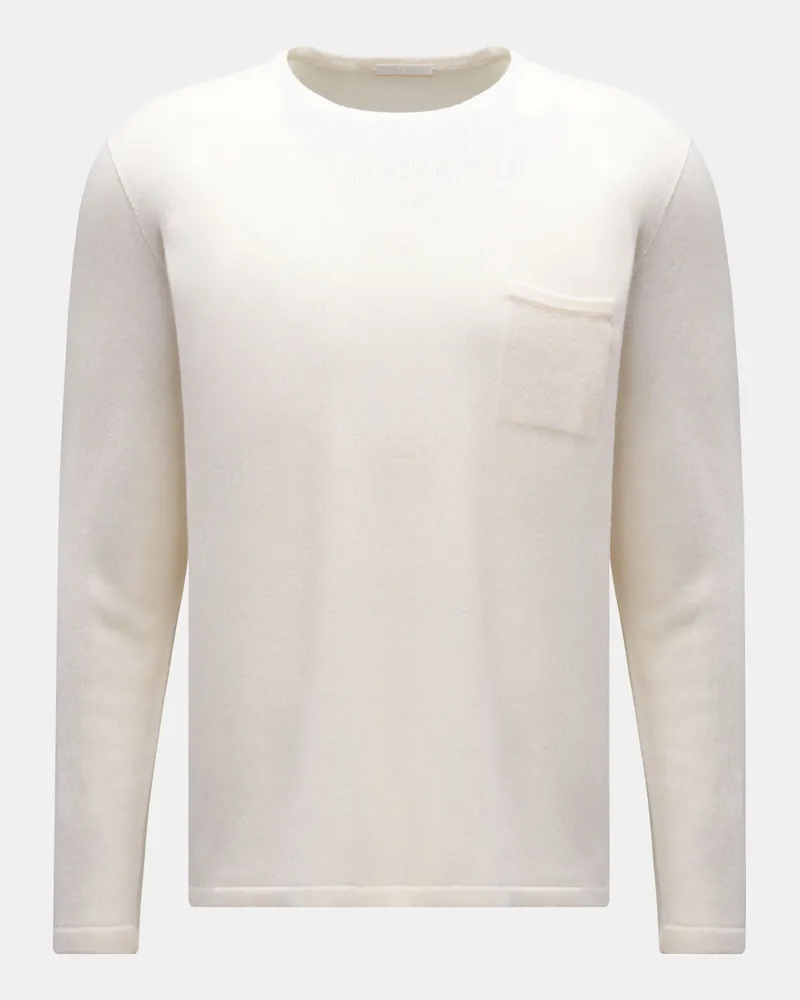 04651/ Herren - Cashmere Pullover 'The Pocket Crew' creme Creme