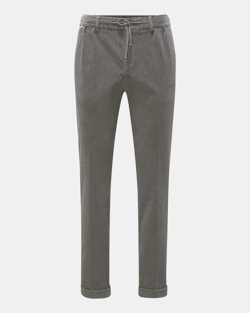 04651/ Herren - Cord-Joggpants 'Oyster' grau Grau