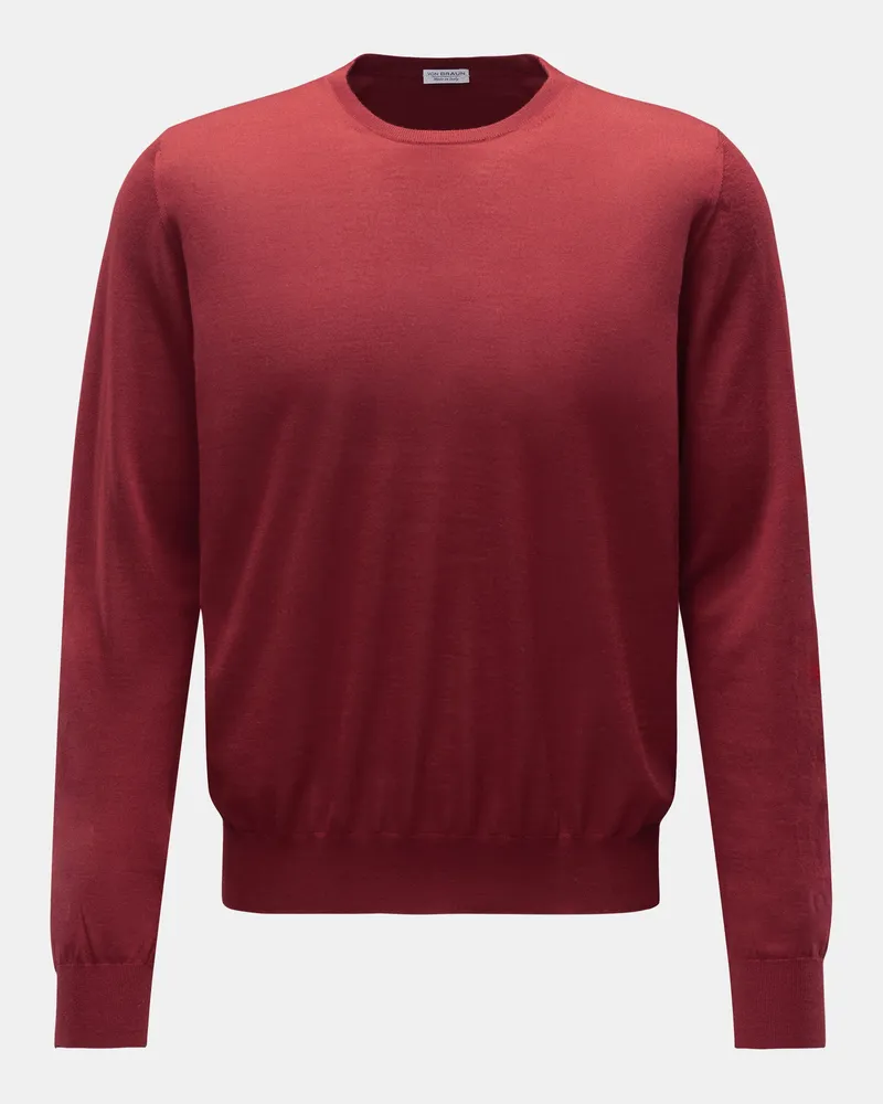 von BRAUN Herren - Feinstrick-Rundhalspullover rot Rot