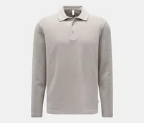 Herren - Fleece Langarm-Poloshirt grau