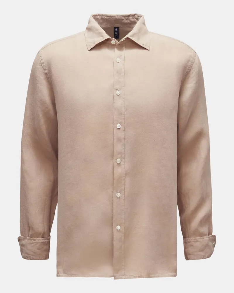 04651/ Herren - Leinenhemd Haifisch-Kragen beige Beige