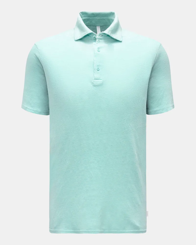 04651/ Herren - Leinen Jersey-Poloshirt türkis Türkis