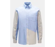 Oxfordhemd Button-Down-Kragen hellblau/beige