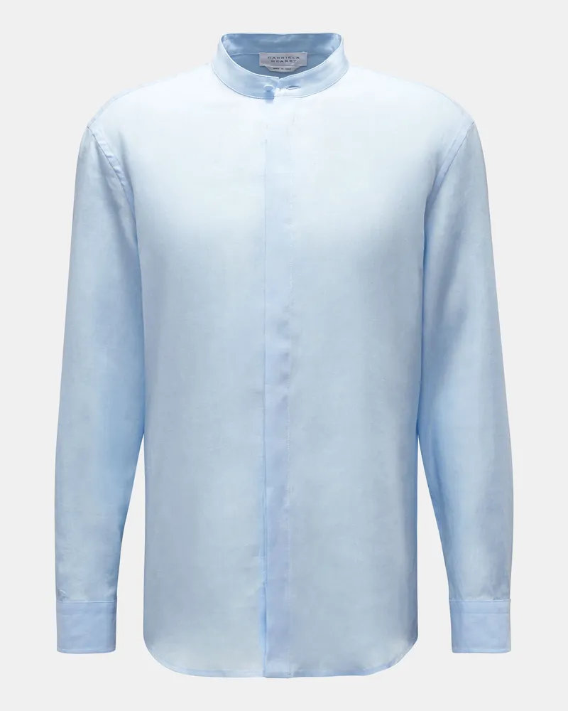 Gabriela Hearst Herren - Leinenhemd 'Ollie' Grandad-Kragen hellblau Hellblau