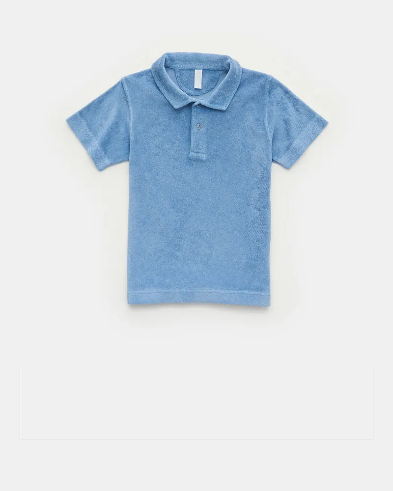 04651/ Herren - Kinder Frottee-Poloshirt 'Kids Terry Polo' hellblau Hellblau