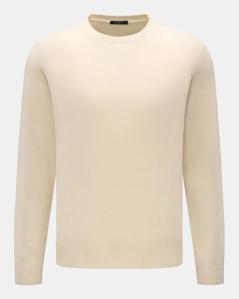 04651/ Herren - Cashmere Rundhalspullover 'Crew' creme Creme