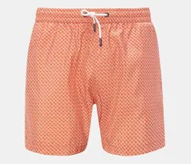 Herren - Badeshorts 'Tile Swim' orange/weiß gemustert