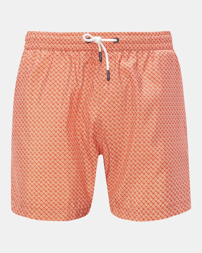 04651/ Herren - Badeshorts 'Tile Swim' orange/weiß gemustert Orange