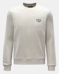 A.P.C. Rundhals-Sweatshirt 'Rider' hellgrau meliert Hellgrau