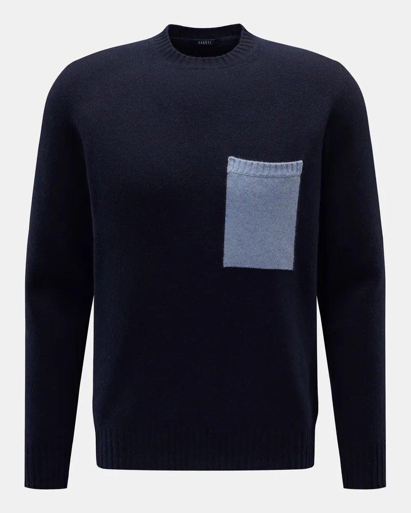 04651/ Herren - Cashmere Rundhalspullover navy Navy