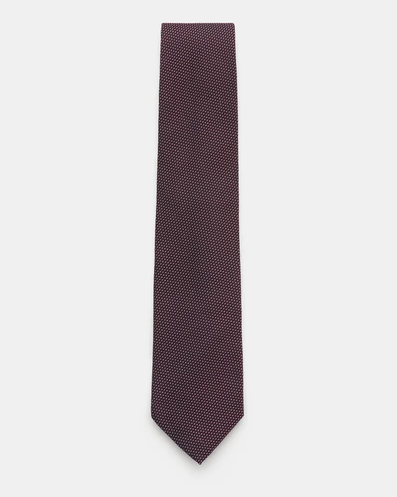 Bigli Herren - Seidenkrawatte 'Laos' bordeaux/schwarz/weiß gepunktet Bordeaux