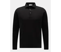 Jersey Longsleeve-Poloshirt schwarz