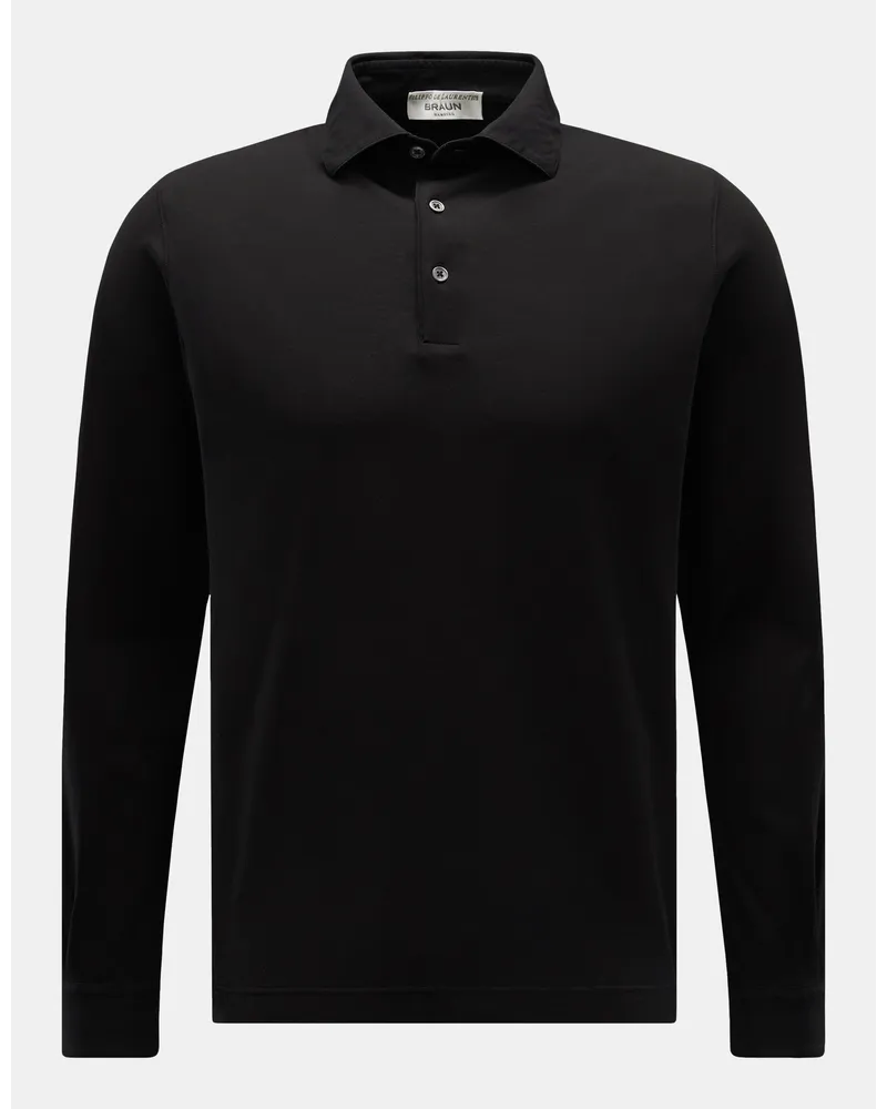 Filippo de Laurentiis Jersey Longsleeve-Poloshirt schwarz Schwarz
