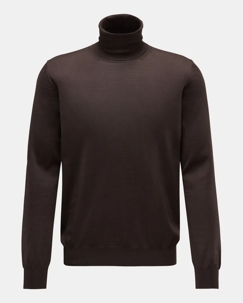 von BRAUN Herren - Feinstrick-Rollkragenpullover dunkelbraun Dunkelbraun
